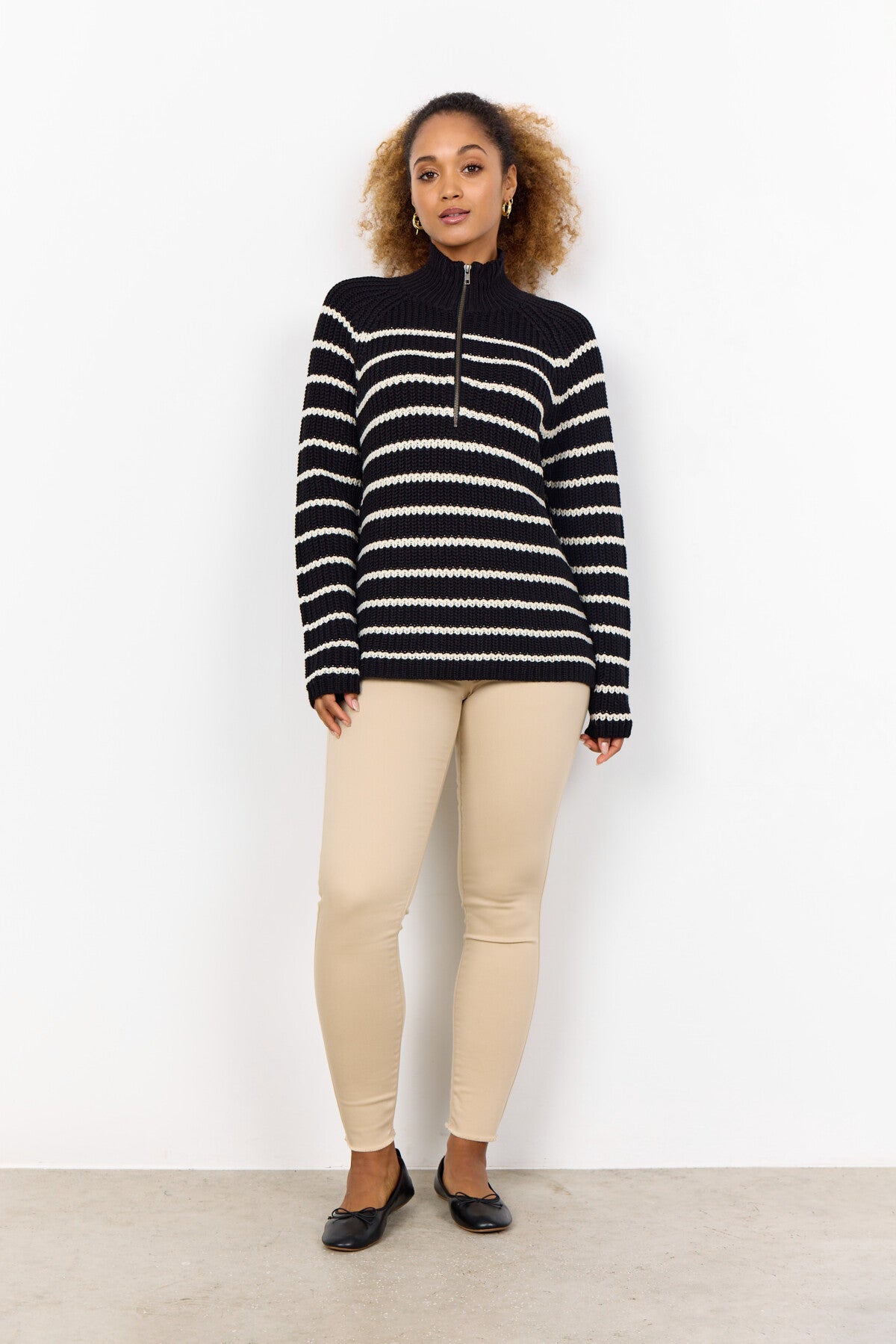 SC-REMONE STRIPE 33 Pullover Svart