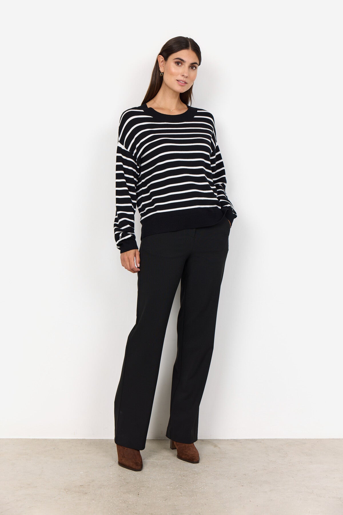 SC-DOLLIE STRIPE 780 Pullover Svart