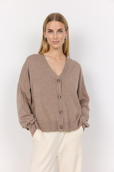 SC-NICOLINE 2 Cardigan Mörk sand