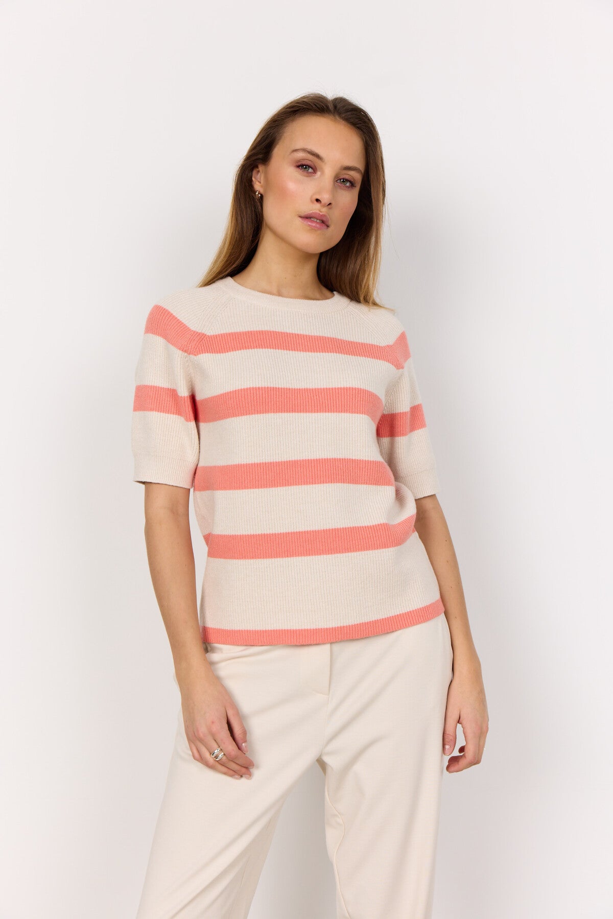 SC-KANITA STRIPE 19 Pullover Korall