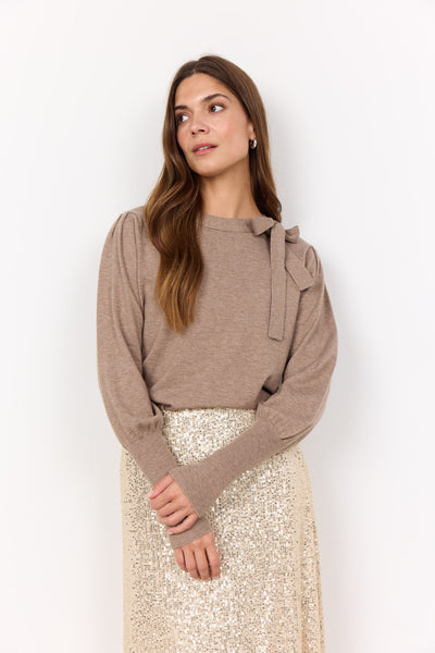 SC-NICOLINE 1 Pullover Mörk sand