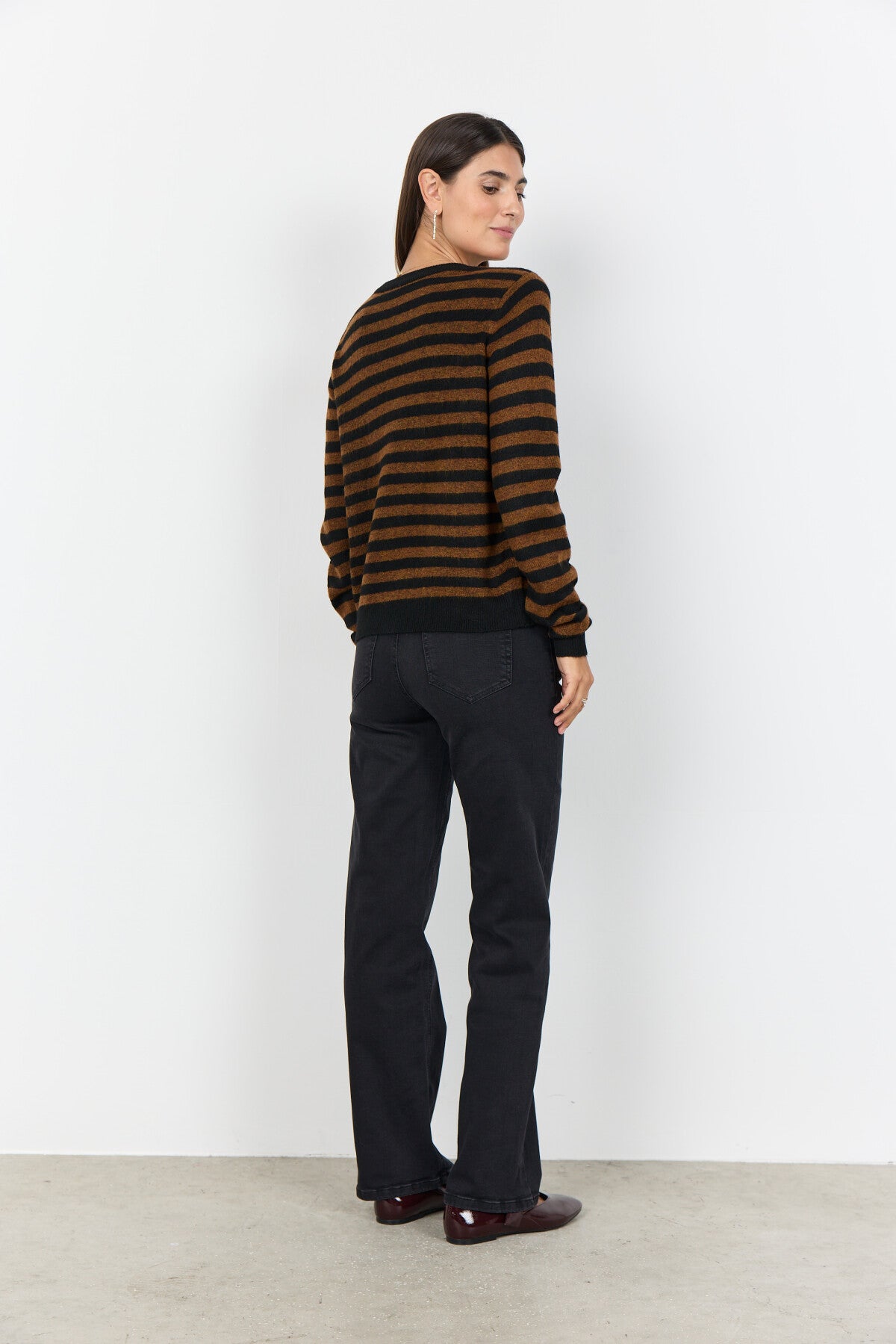SC-ORLEAN STRIPE 13 Cardigan Svart