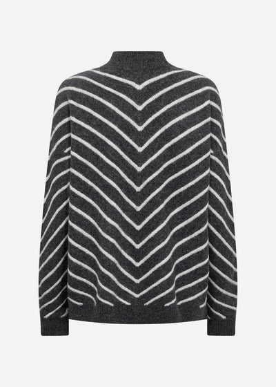 SC-NESSIE STRIPE 53 Pullover Mörkgrå