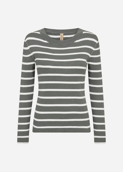 SC-DOLLIE STRIPE 777 Pullover Dammigt grönt