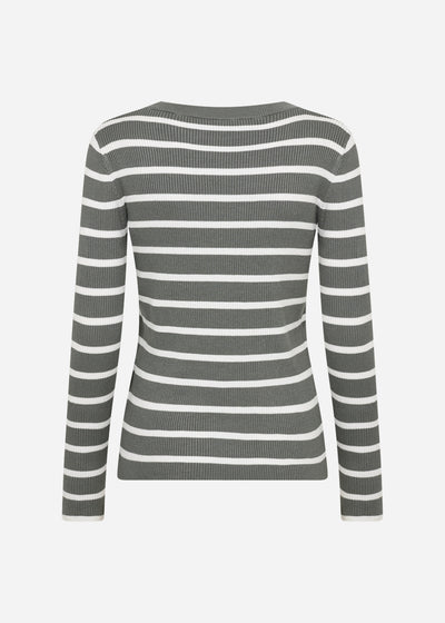 SC-DOLLIE STRIPE 777 Pullover Dammigt grönt