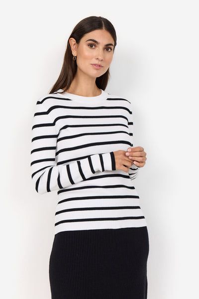 SC-DOLLIE STRIPE 777 Pullover Off white