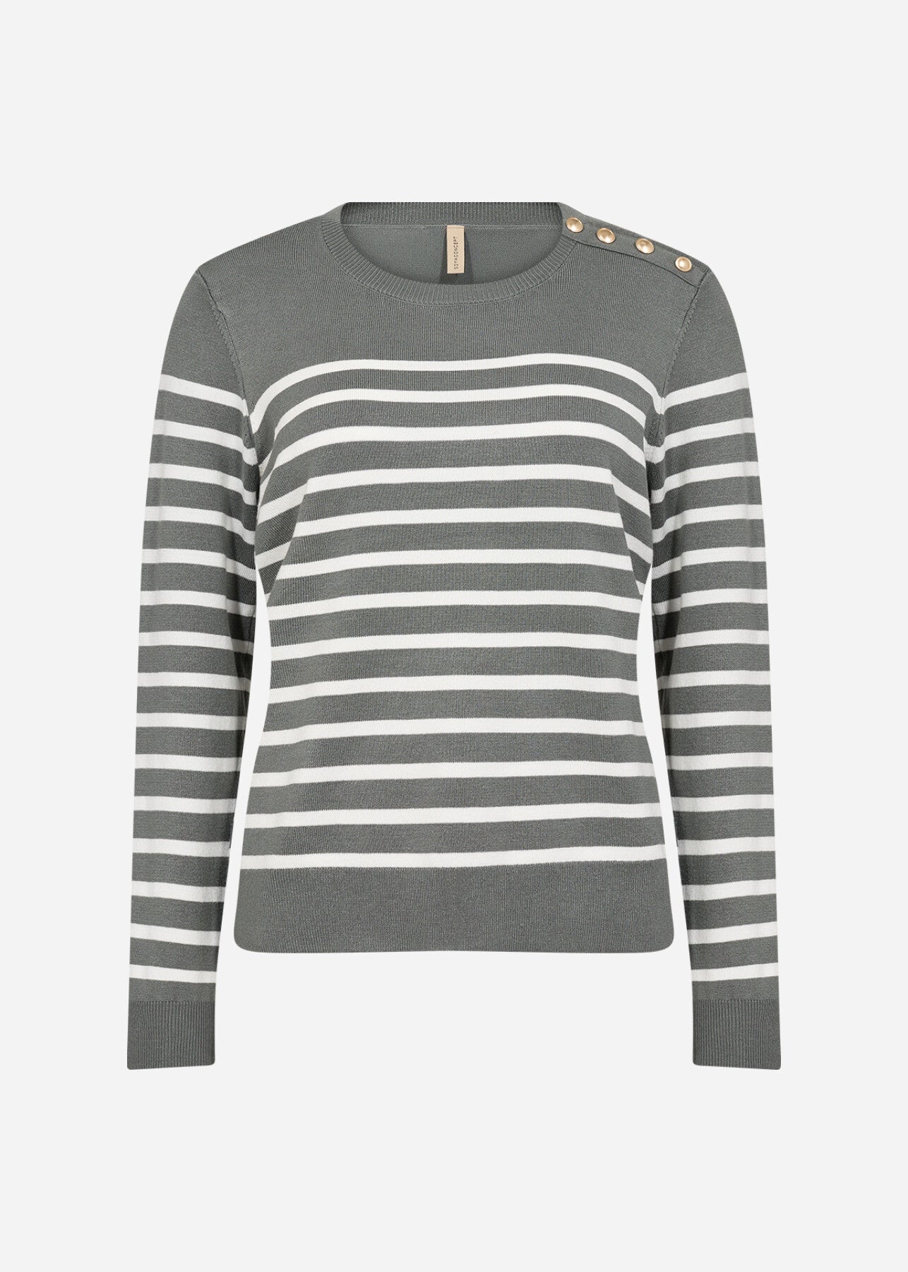 SC-DOLLIE STRIPE 783 Pullover Dammigt grönt