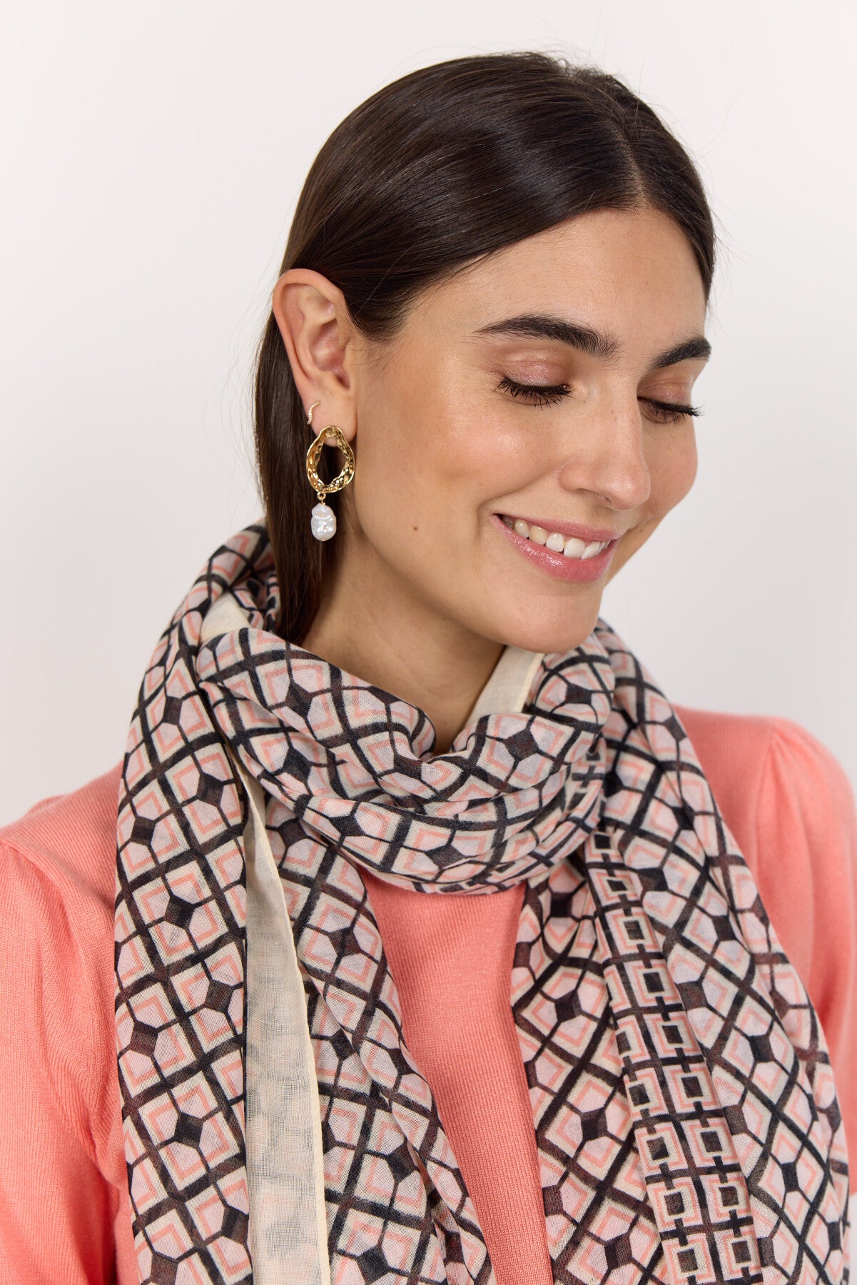 SC-POLKA 1 Scarf Korall