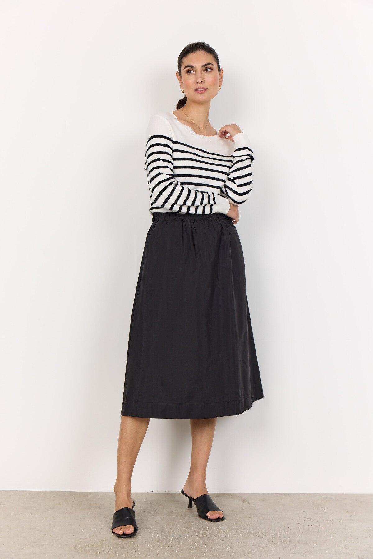 SC-DOLLIE STRIPE 783 Pullover Svart