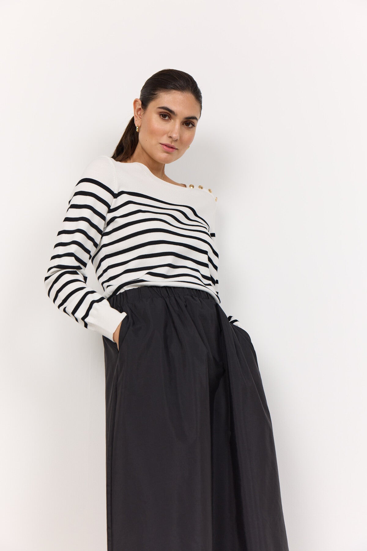 SC-DOLLIE STRIPE 783 Pullover Svart