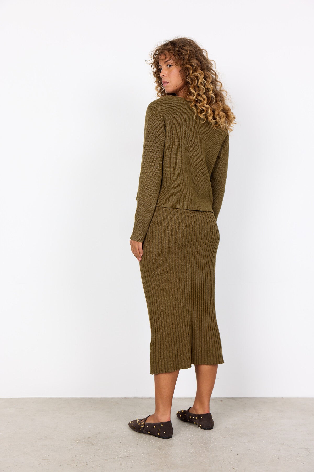 SC-KANITA 26 Cardigan Mörkgrön