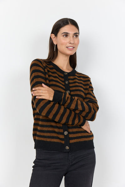 SC-ORLEAN STRIPE 13 Cardigan Svart