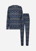 SC-BIARA 162 - AOP SET Pyjamas mörkblå