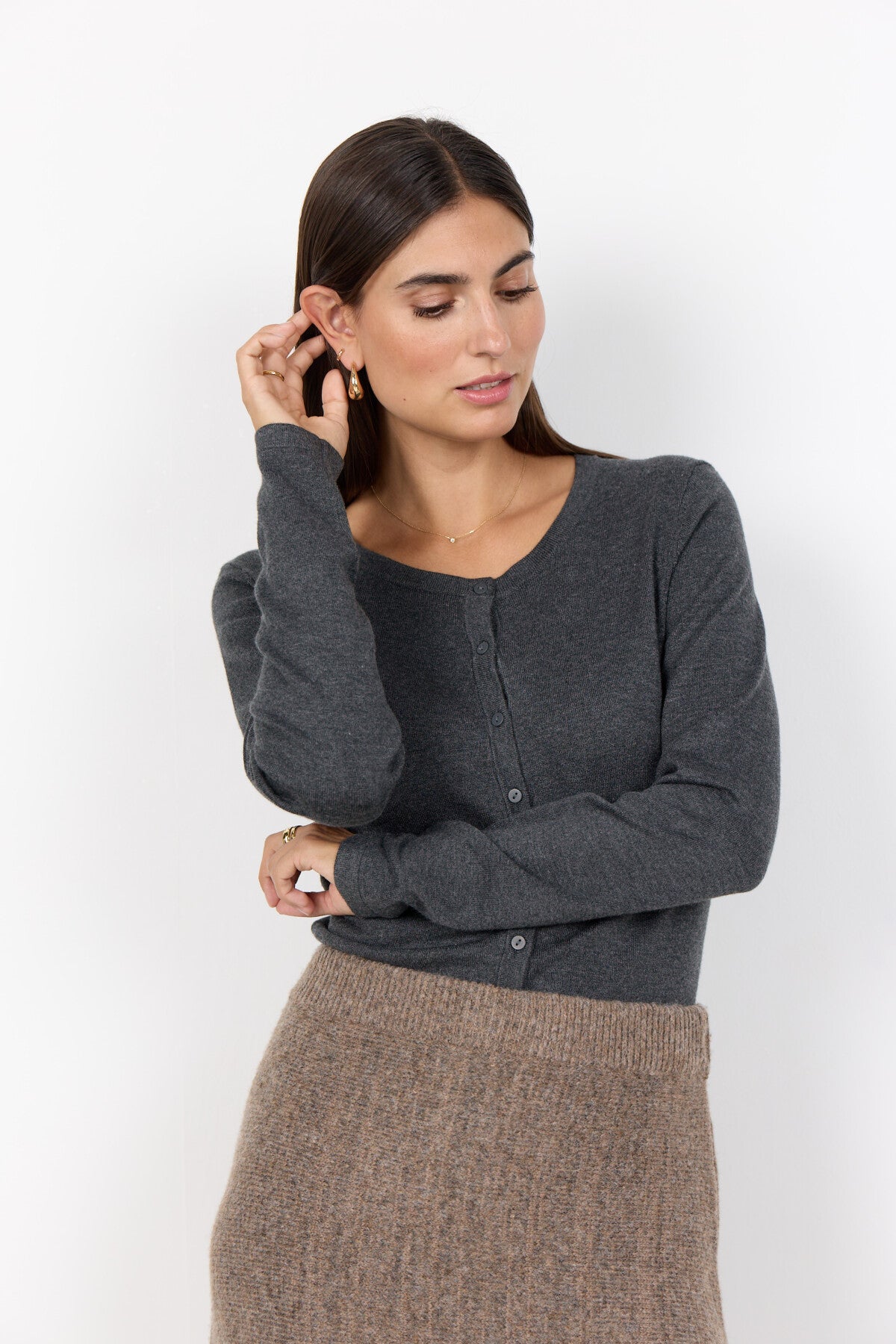 SC-DOLLIE 446 Cardigan Mörkgrå