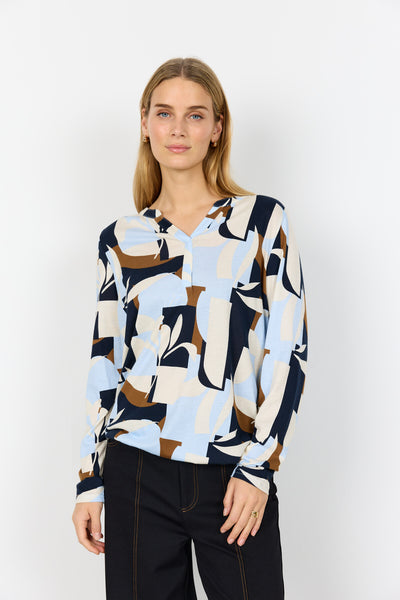 SC-FELICITY AOP 531 Blus Ljusblå