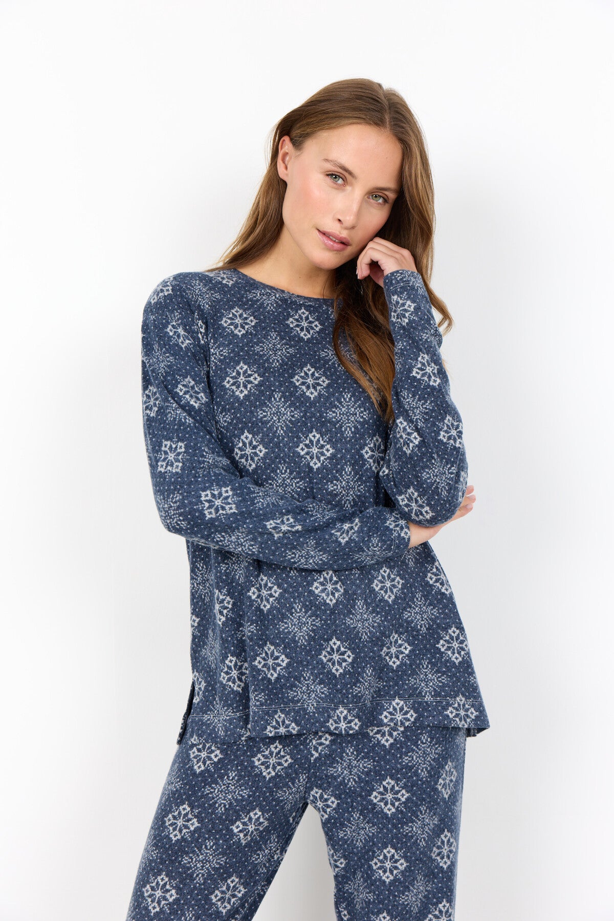 SC-BIARA AOP SET 150 Pyjamas mörkblå