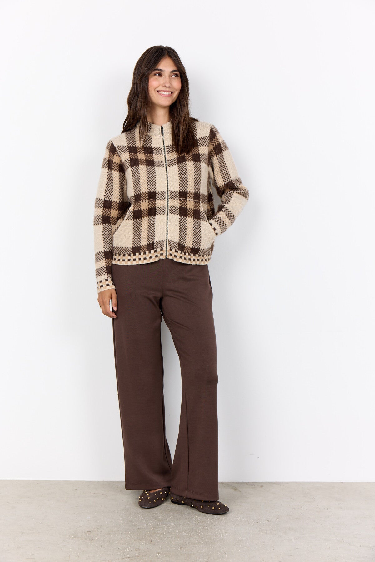 SC-VIBSA 2 Cardigan Mörk sand