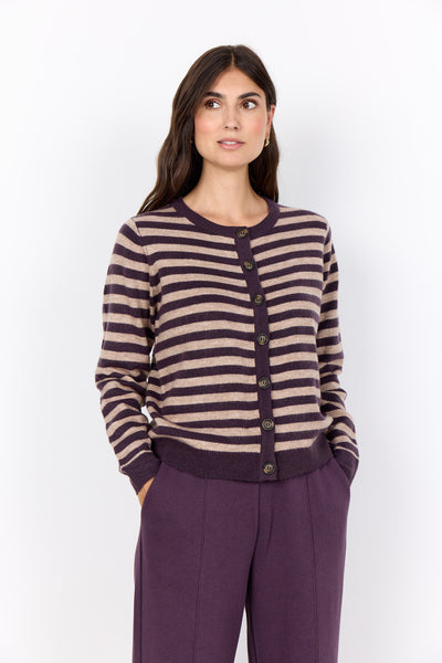 SC-ORLEAN STRIPE 13 Cardigan Lila
